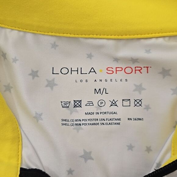 LOHLA SPORT Stellar Pattern Zip-Up Golf Shirt M/L - Picture 6 of 7